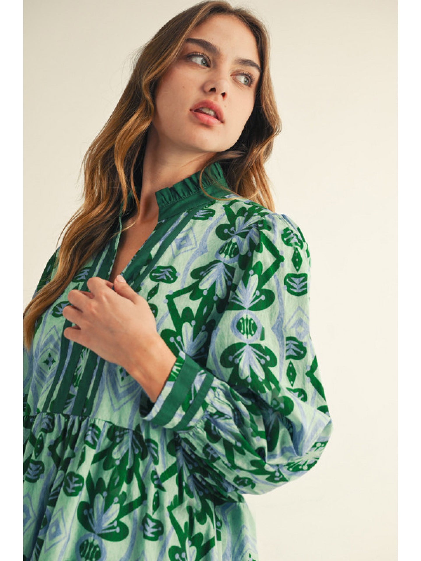 Geo Floral Midi Dress