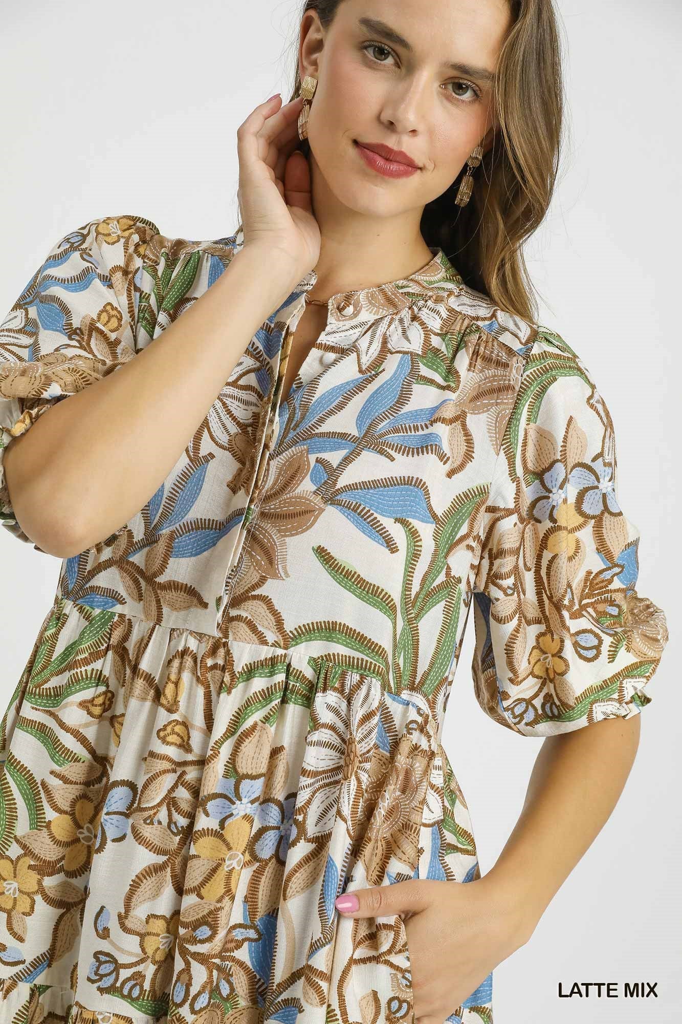 Floral Tiered Midi Dress