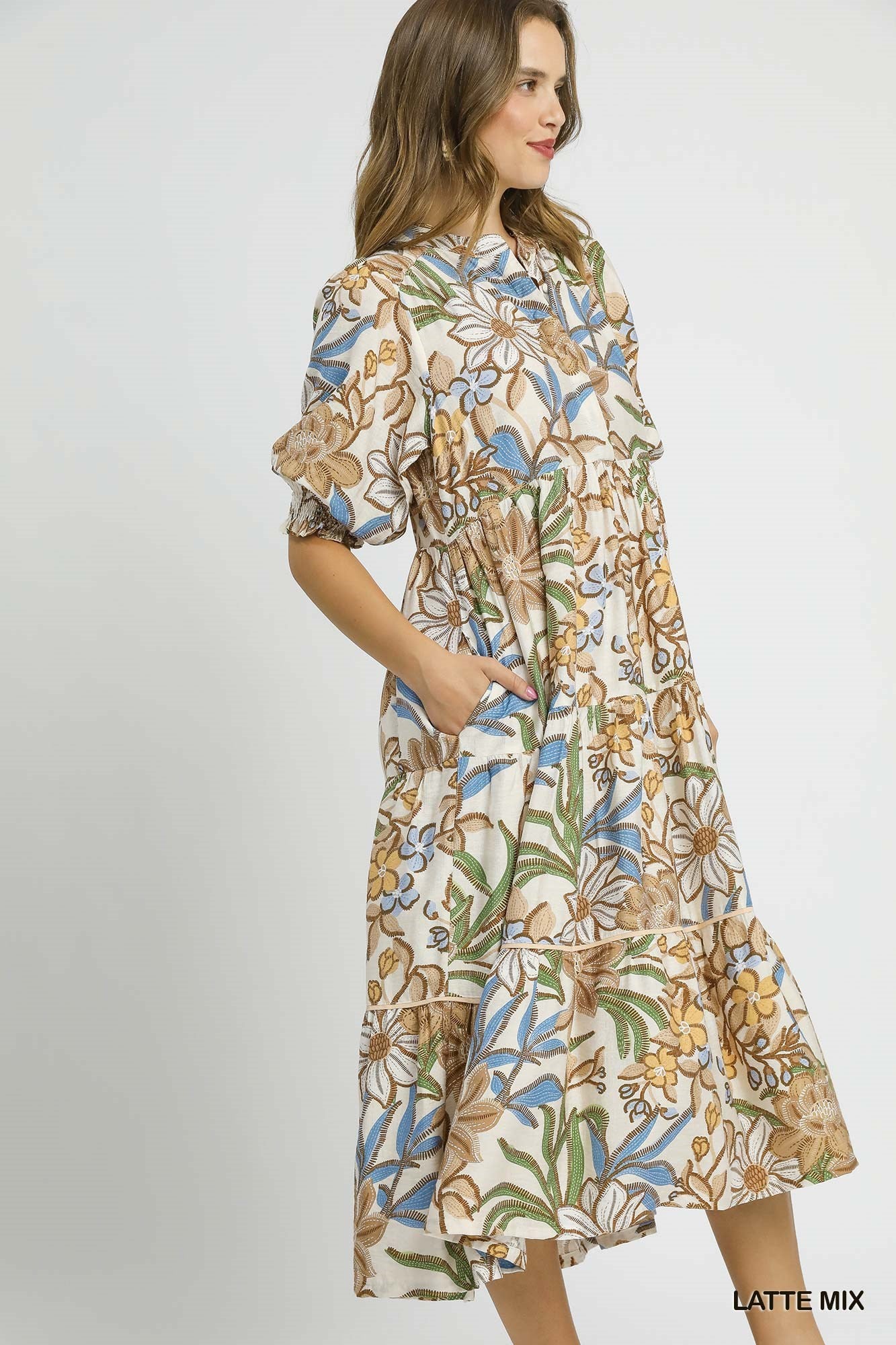 Floral Tiered Midi Dress