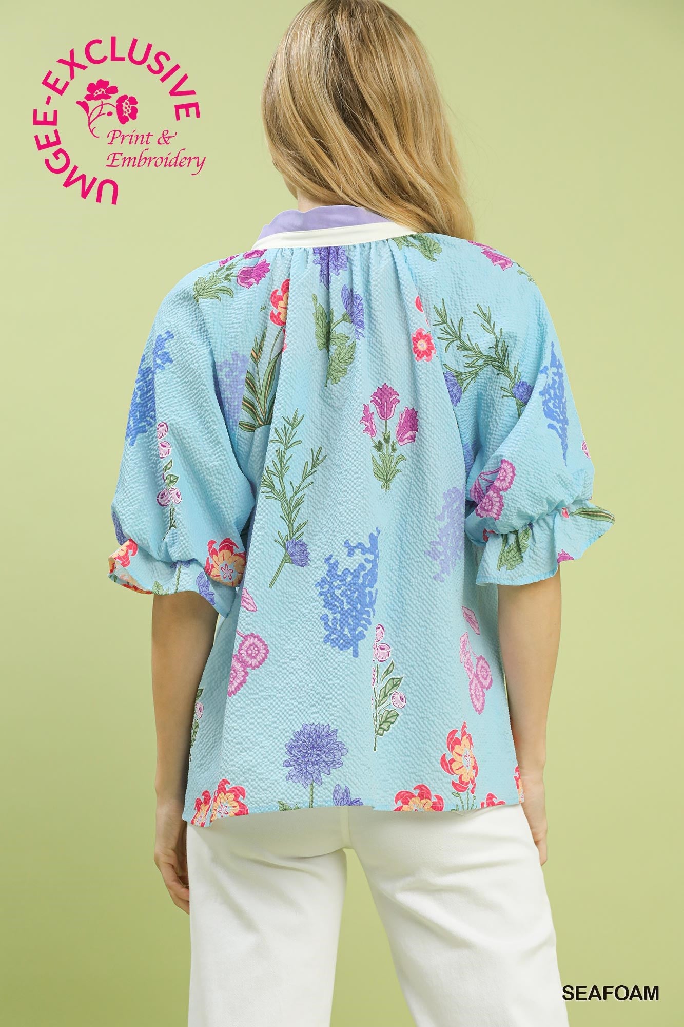 Scallop Trimmed Floral Top