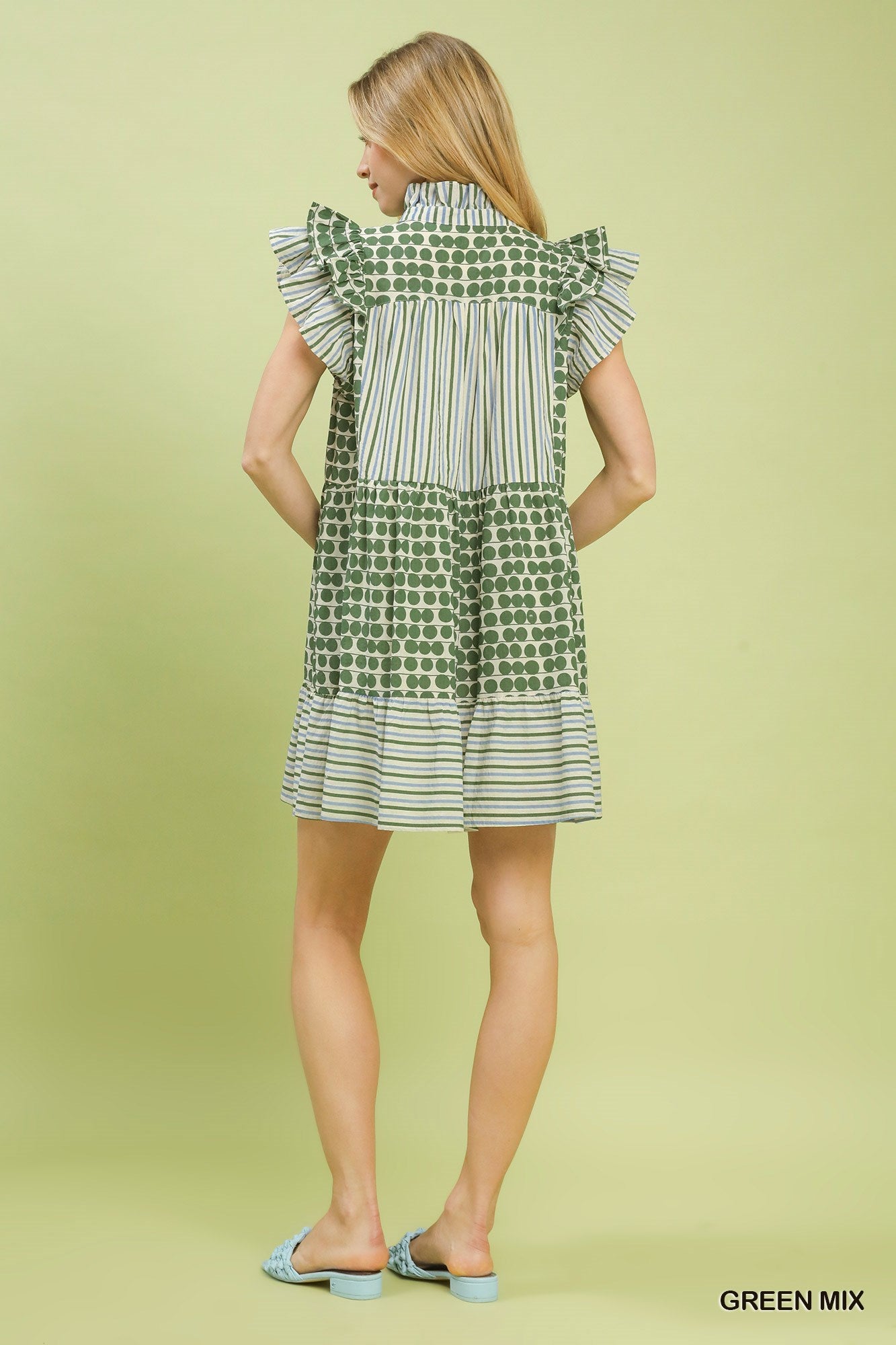 Mixed Pattern Mini Dress