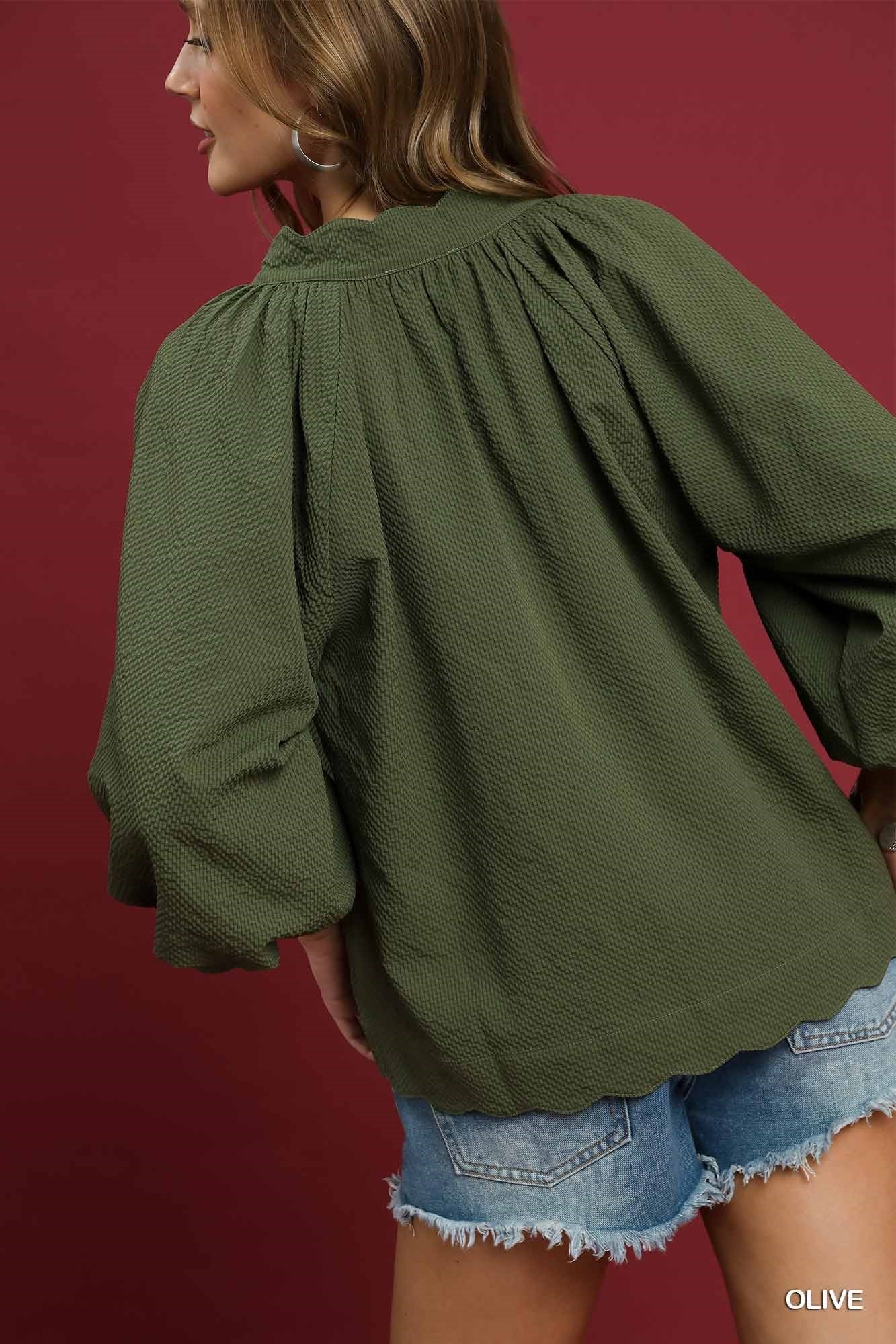 Split V Neck Top