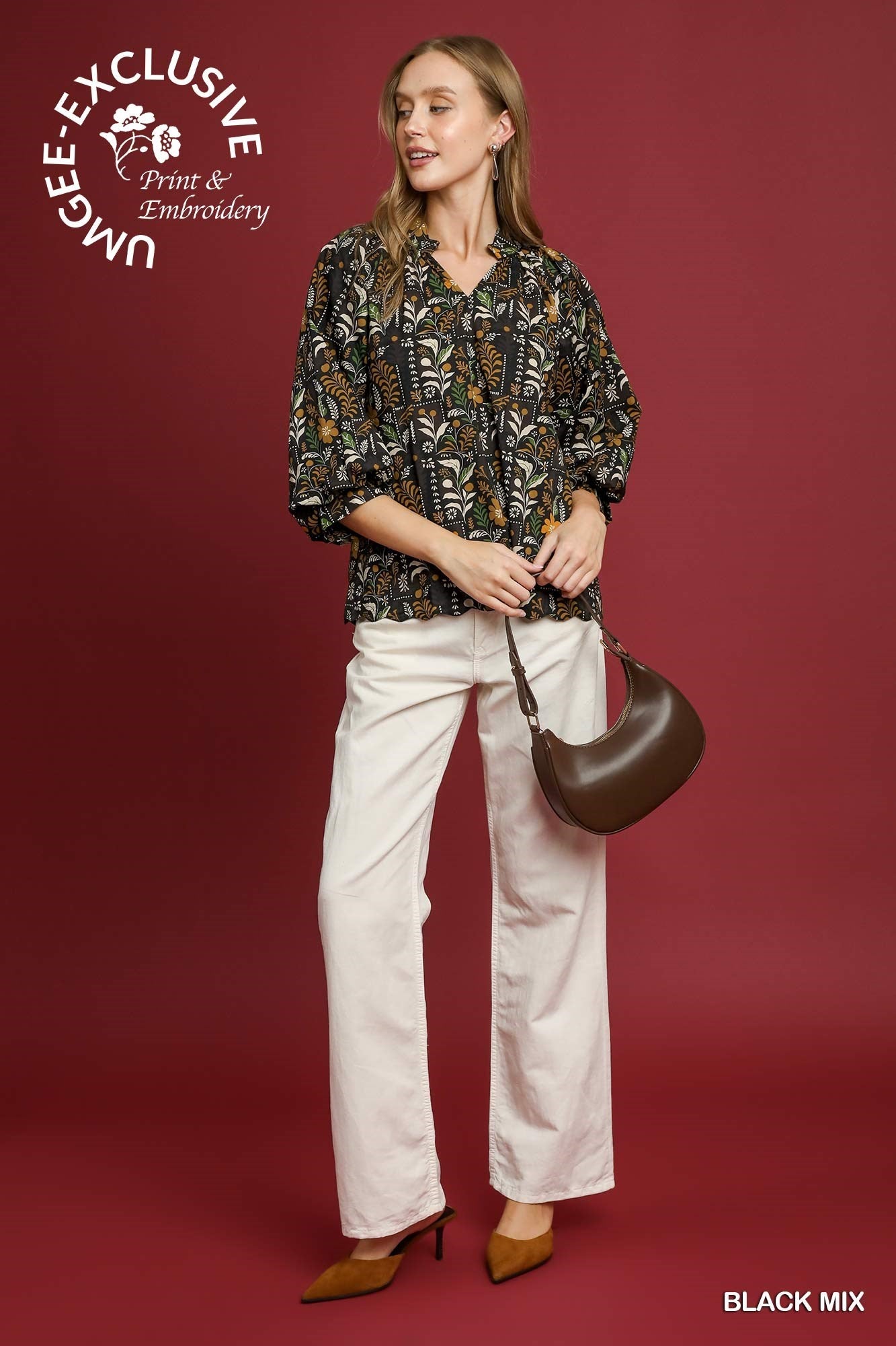 Floral Scalloped Hem Top
