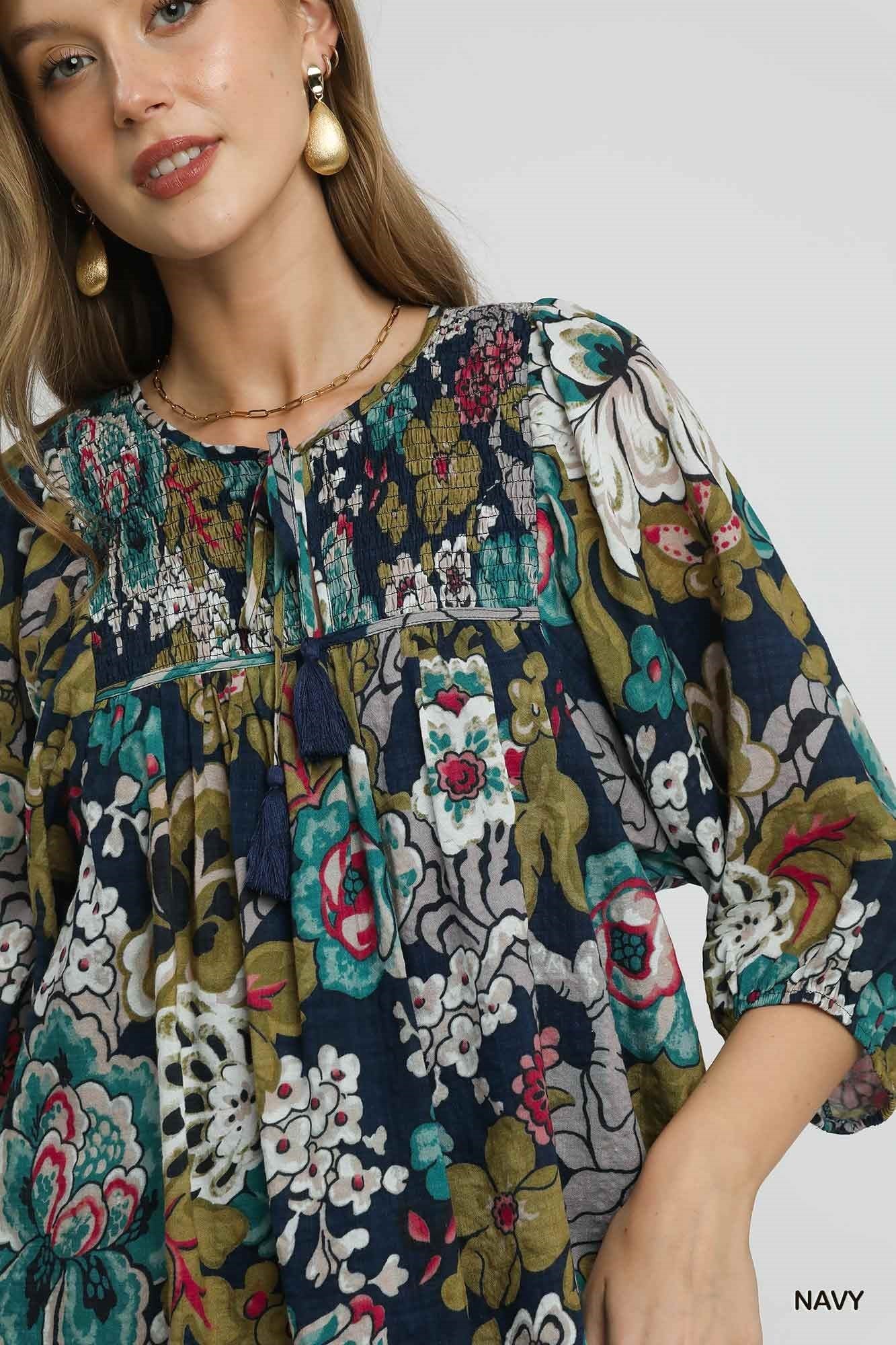 Floral Smocked Top