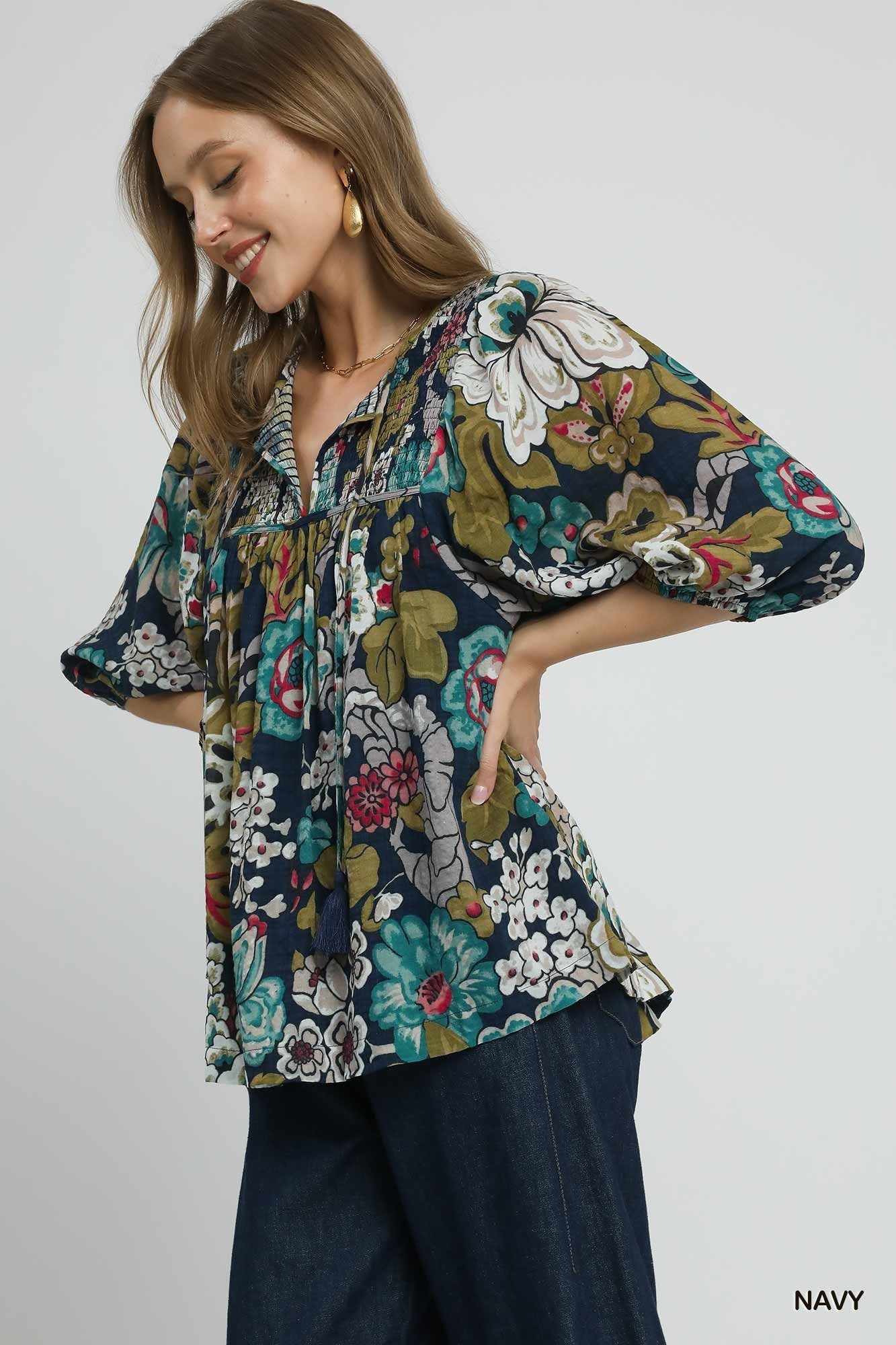 Floral Smocked Top