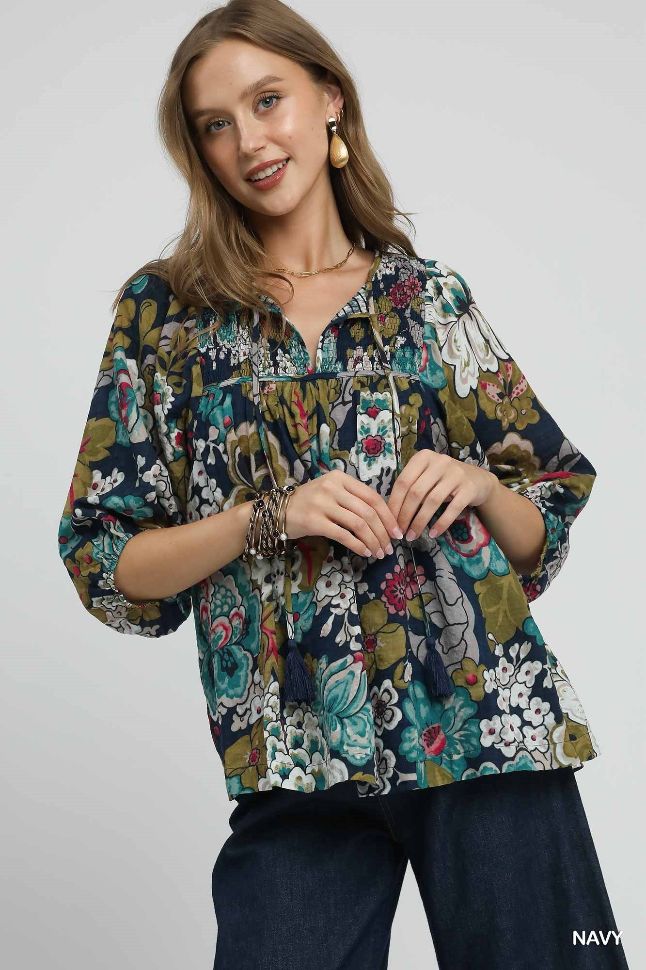 Floral Smocked Top