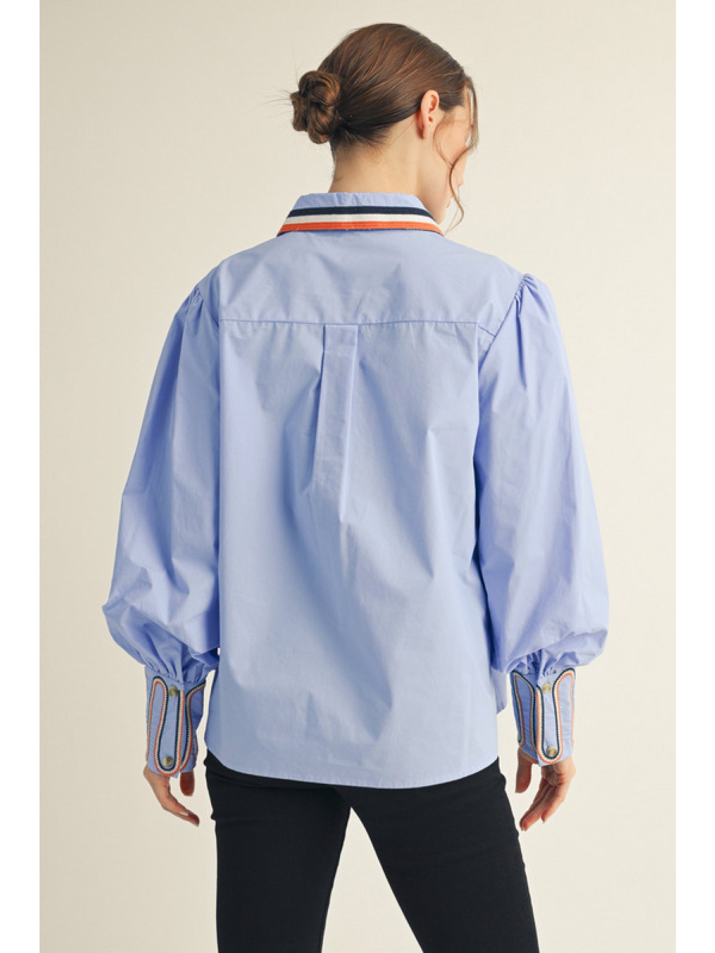 Long Sleeve Button Down Shirt with Emboidery