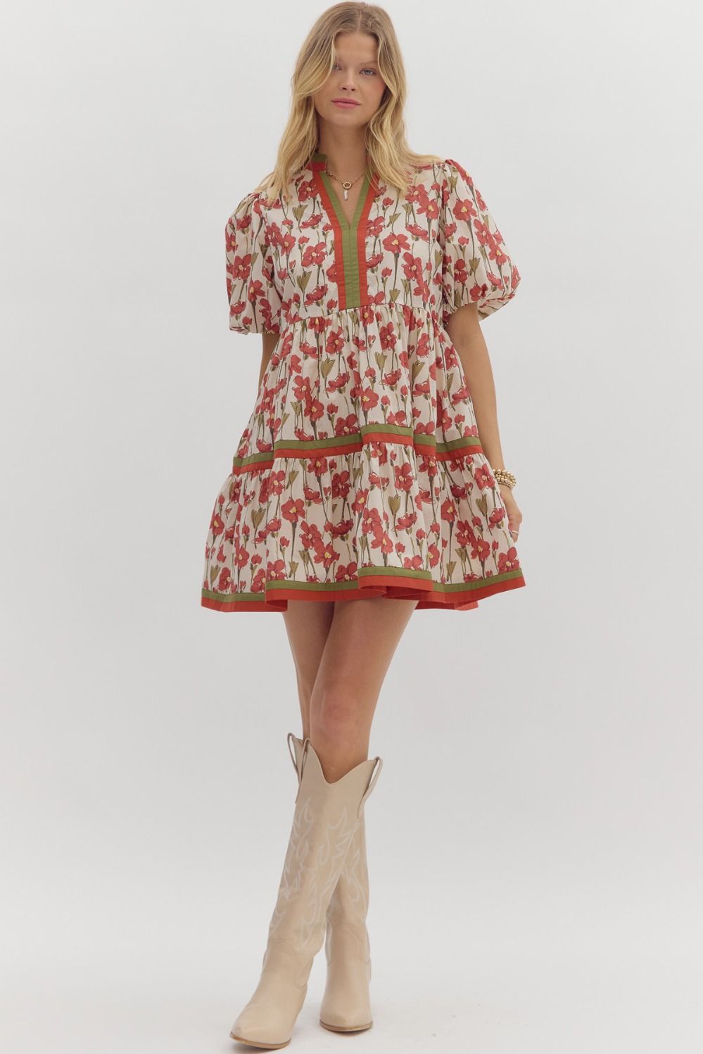 Floral Tiered Mini Dress
