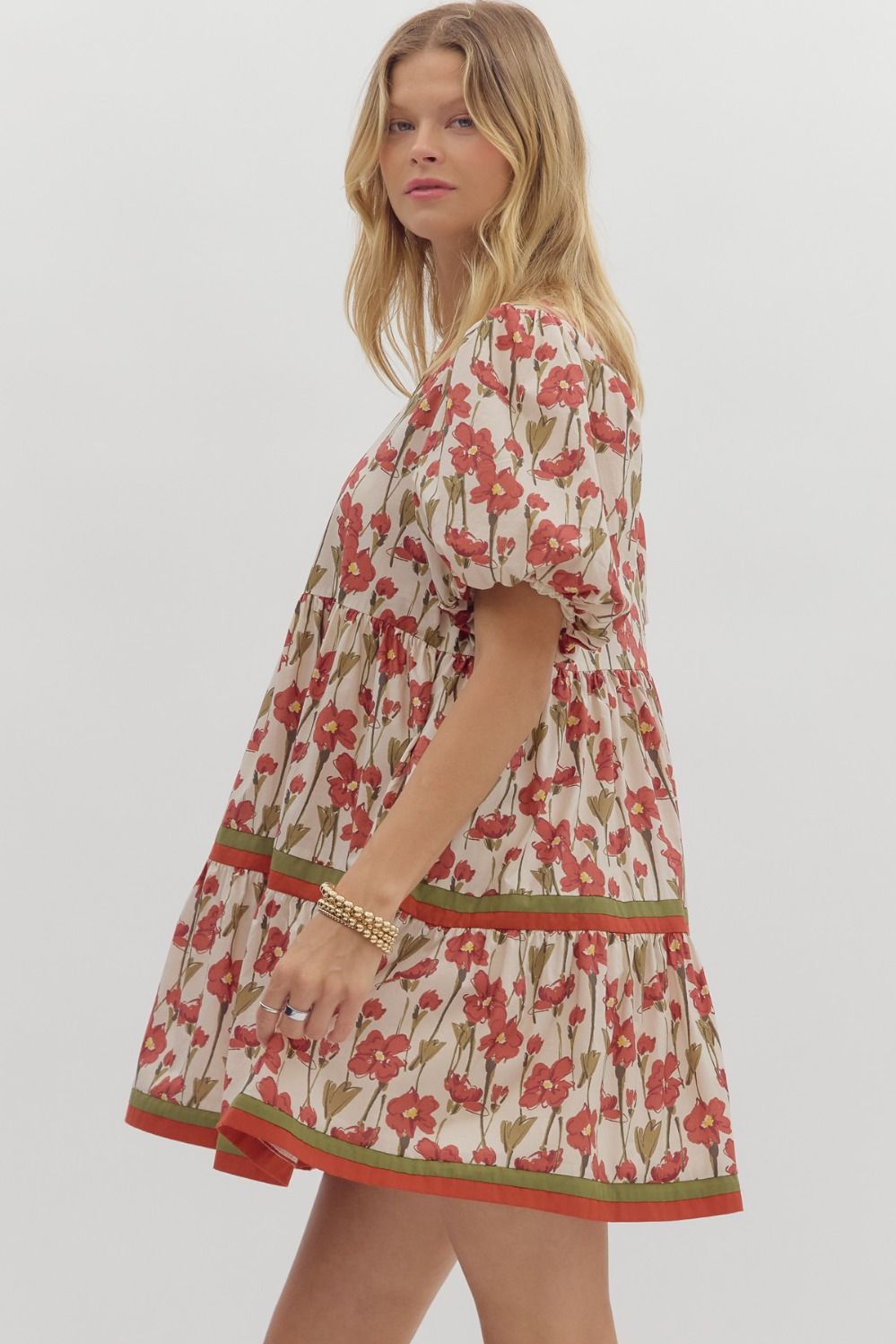 Floral Tiered Mini Dress