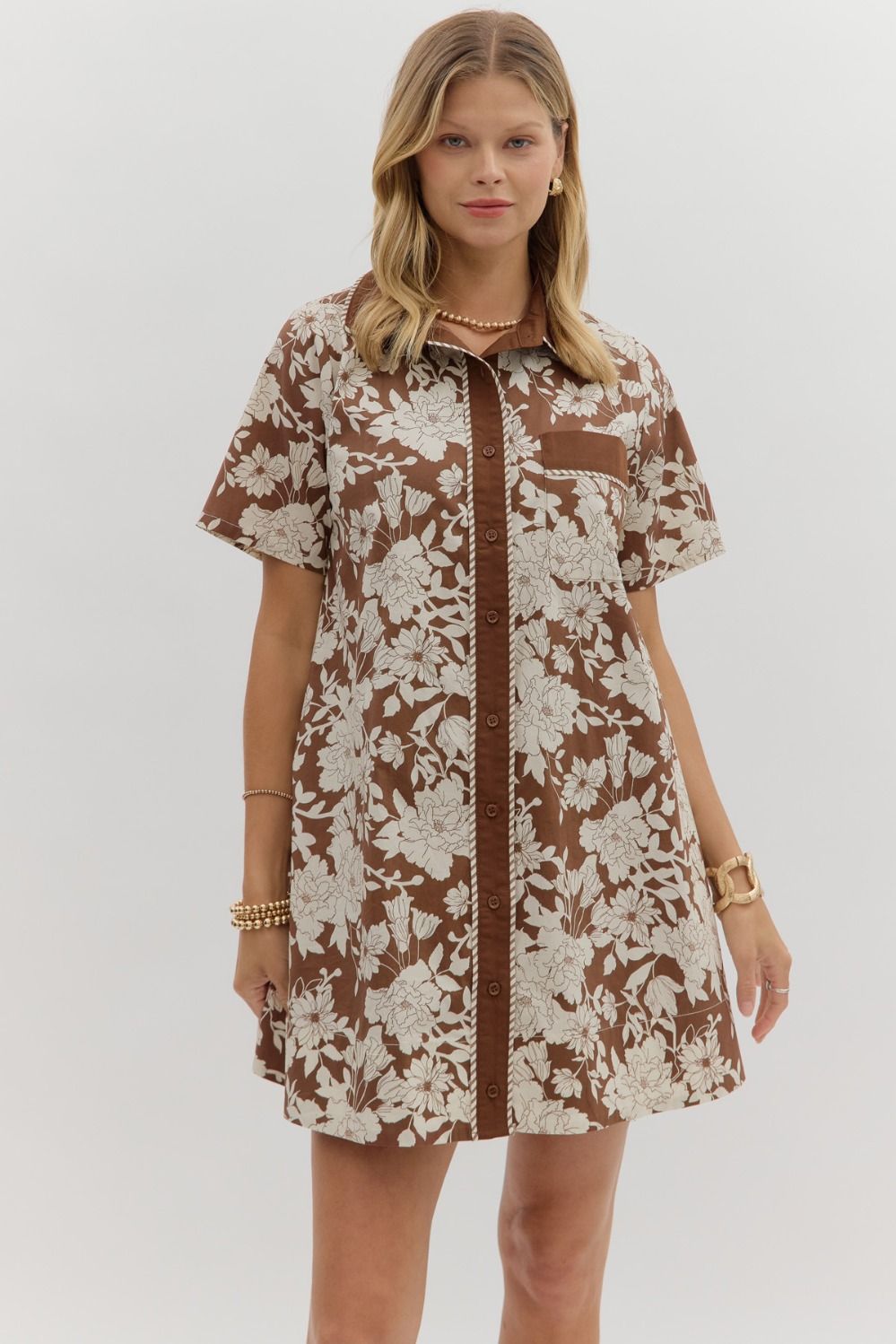 Brown Floral Mini Dress Meriwether Marketplace Brown Floral Mini Dress Meriwether Marketplace
