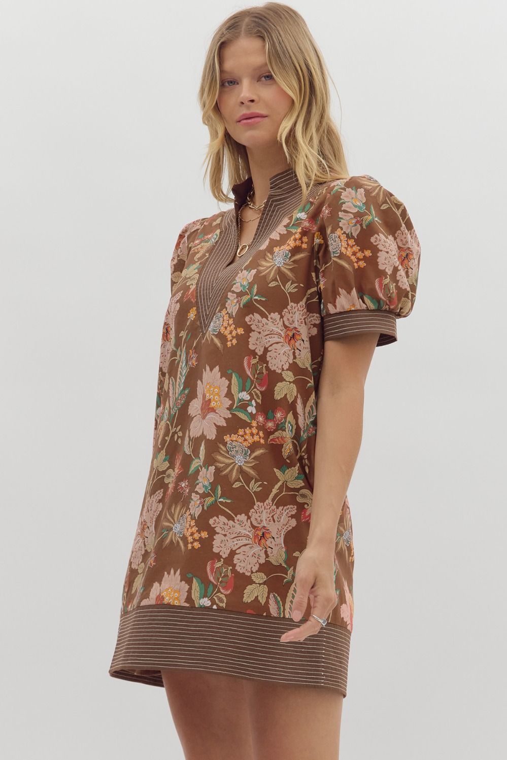 Autumn Floral Mini Dress