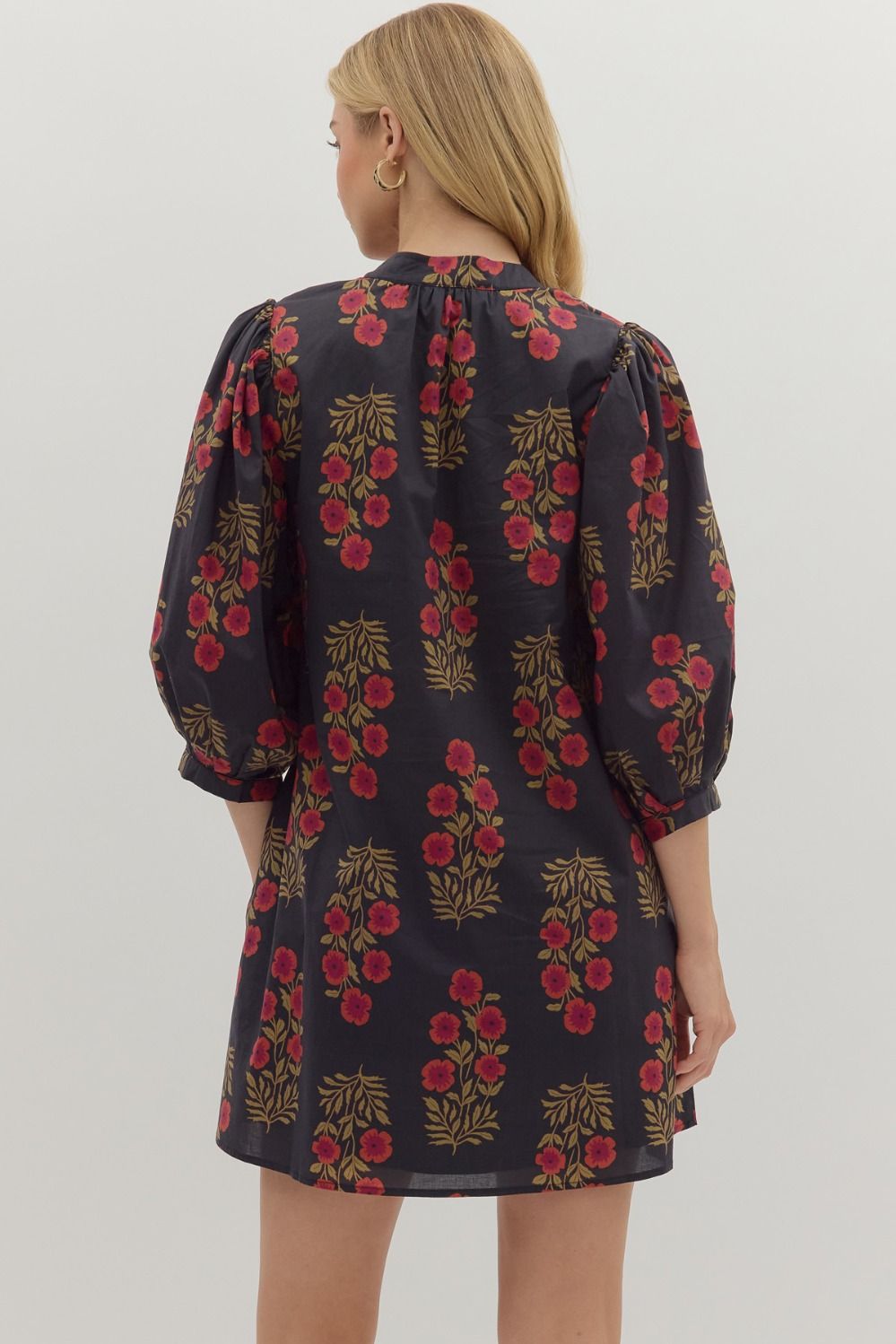 Block Print Floral Dress