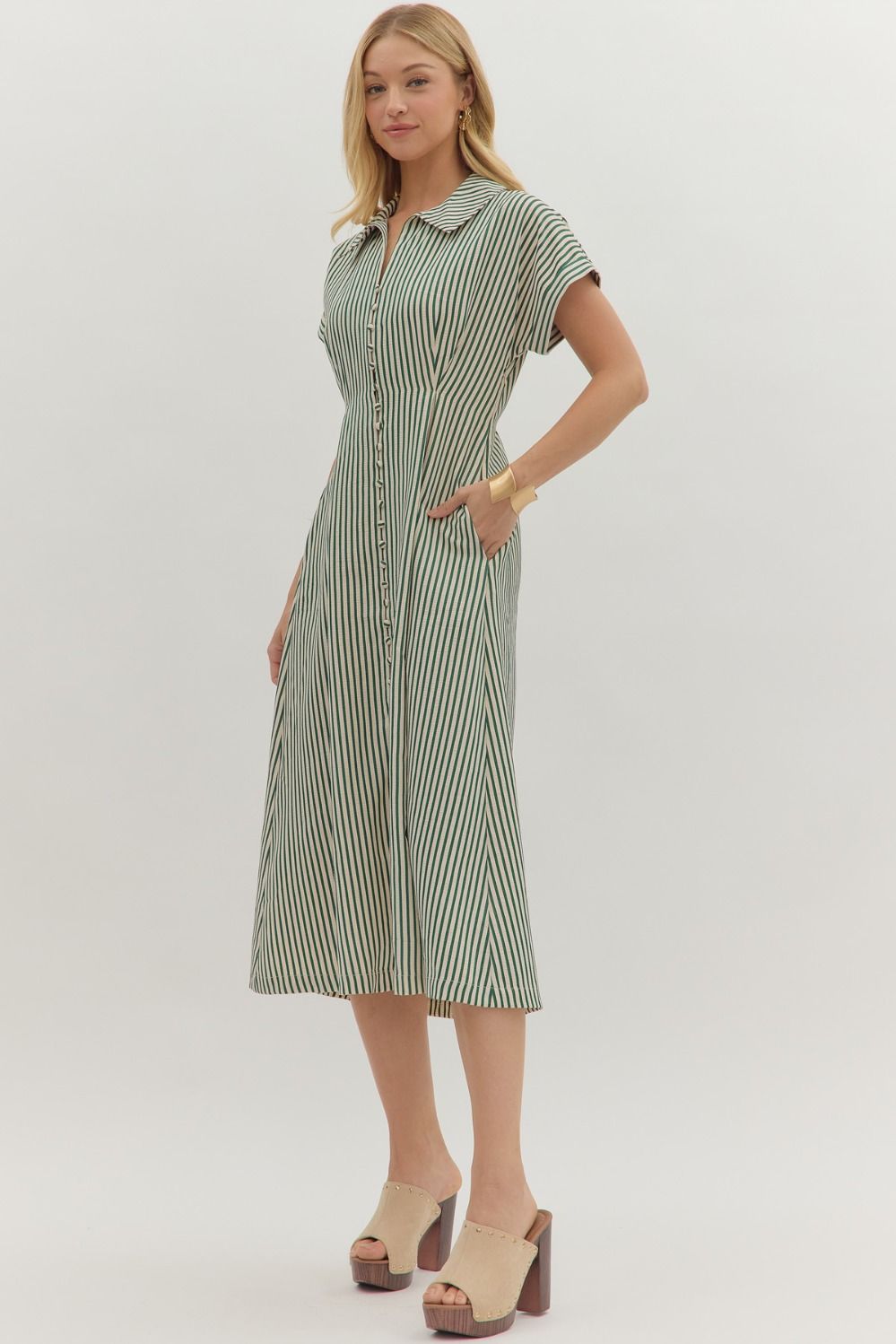 Striped Shirt Dress