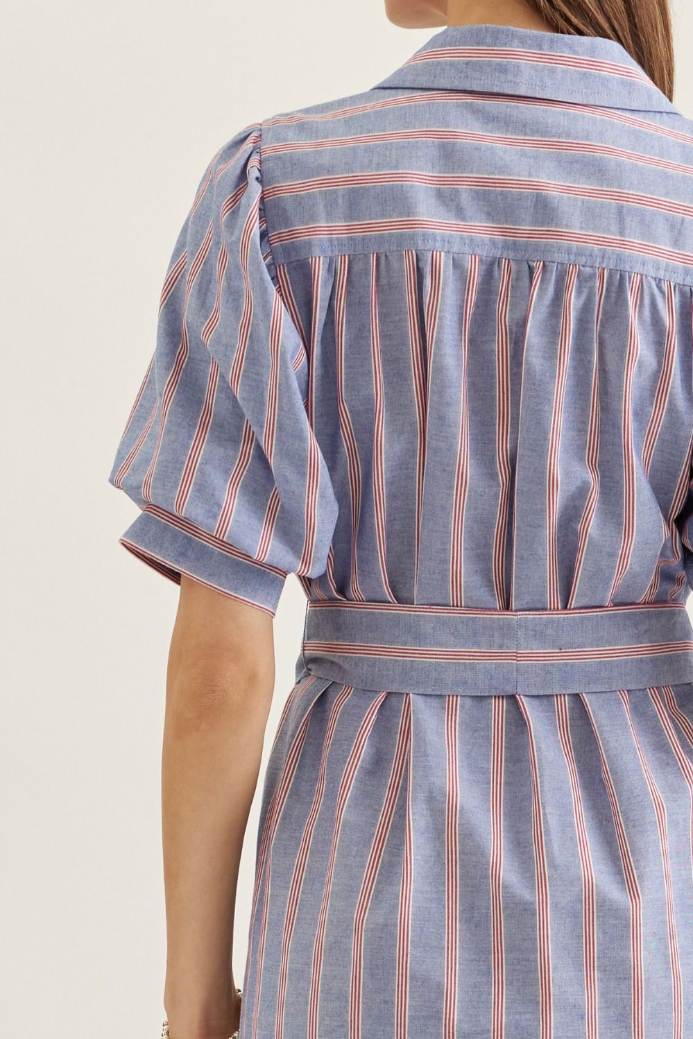 Striped Midi Shirt Dress