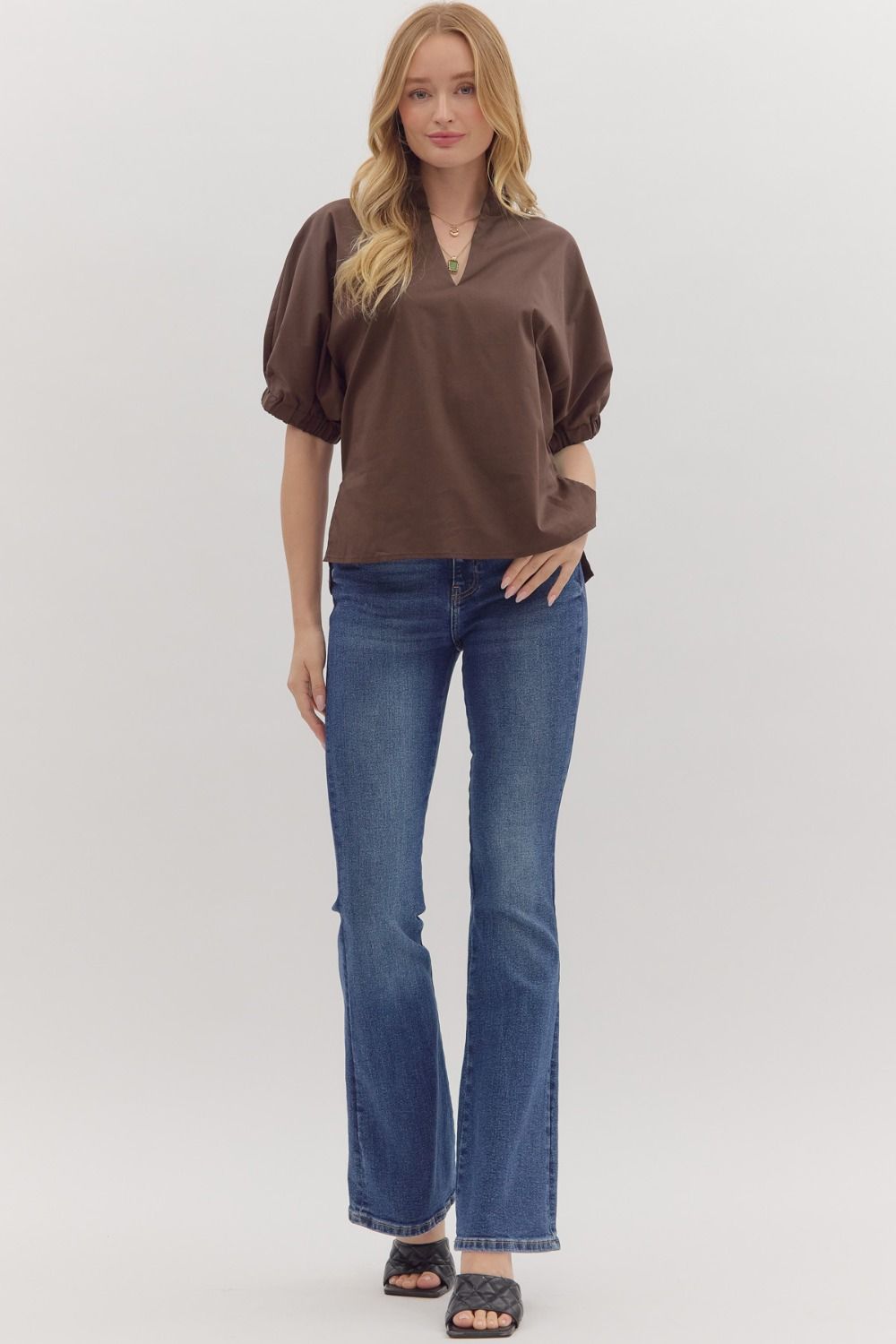 Puff sleeve Popover Top