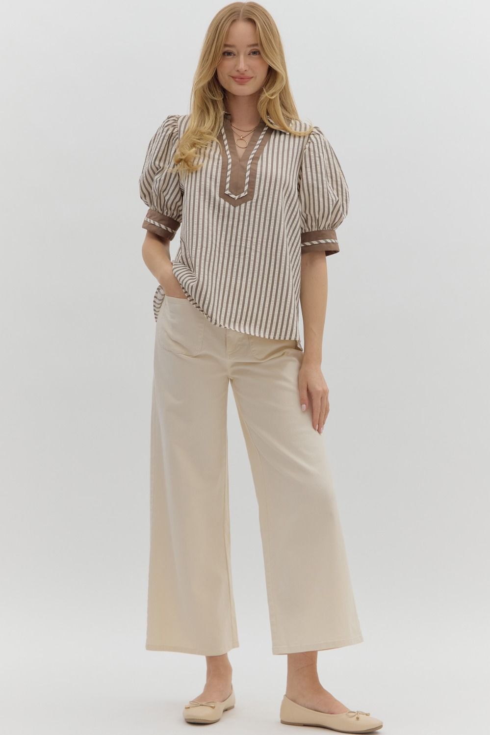Striped Popover Top