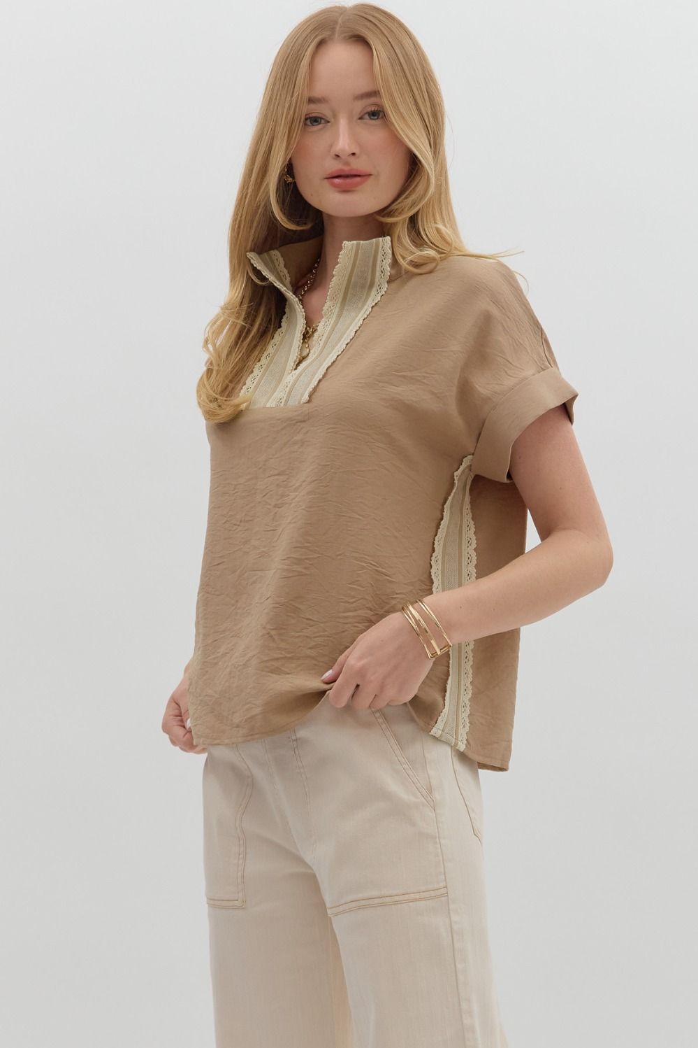 Crochet V-neck Top