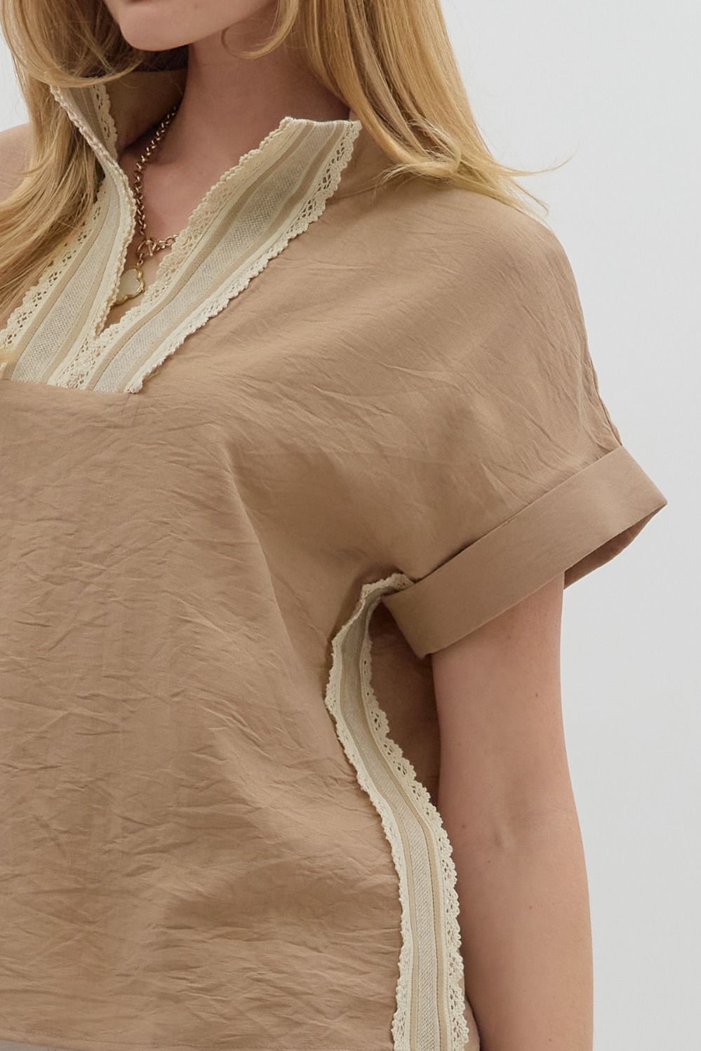 Crochet V-neck Top