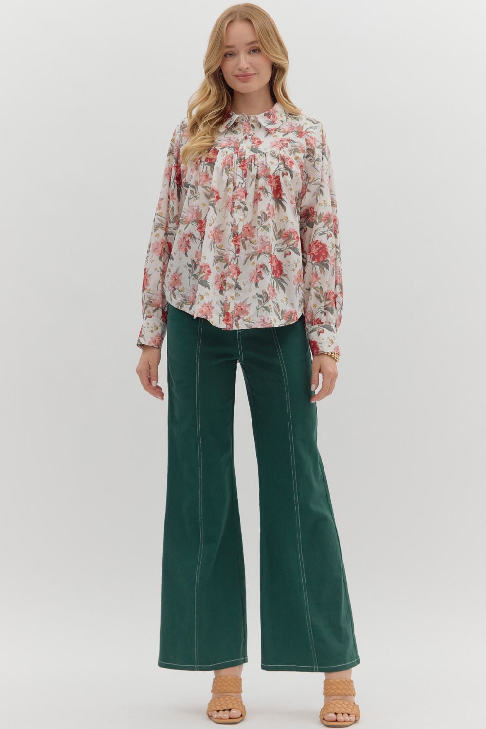 Floral Button Front Top