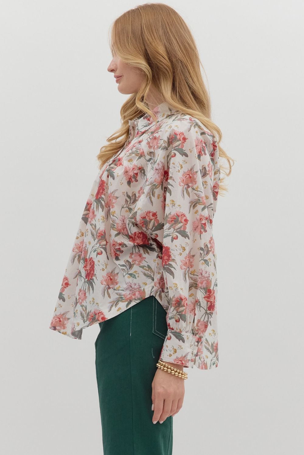 Floral Button Front Top