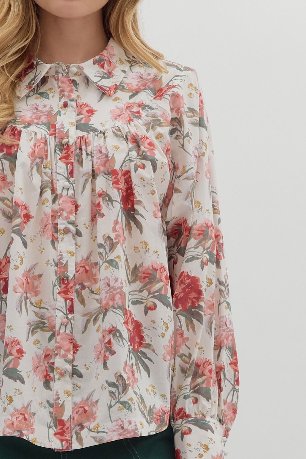 Floral Button Front Top
