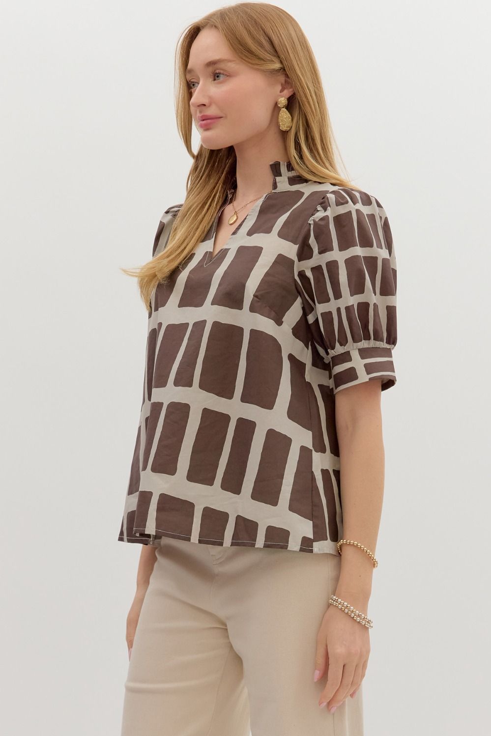 Abstract Print Pullover Top