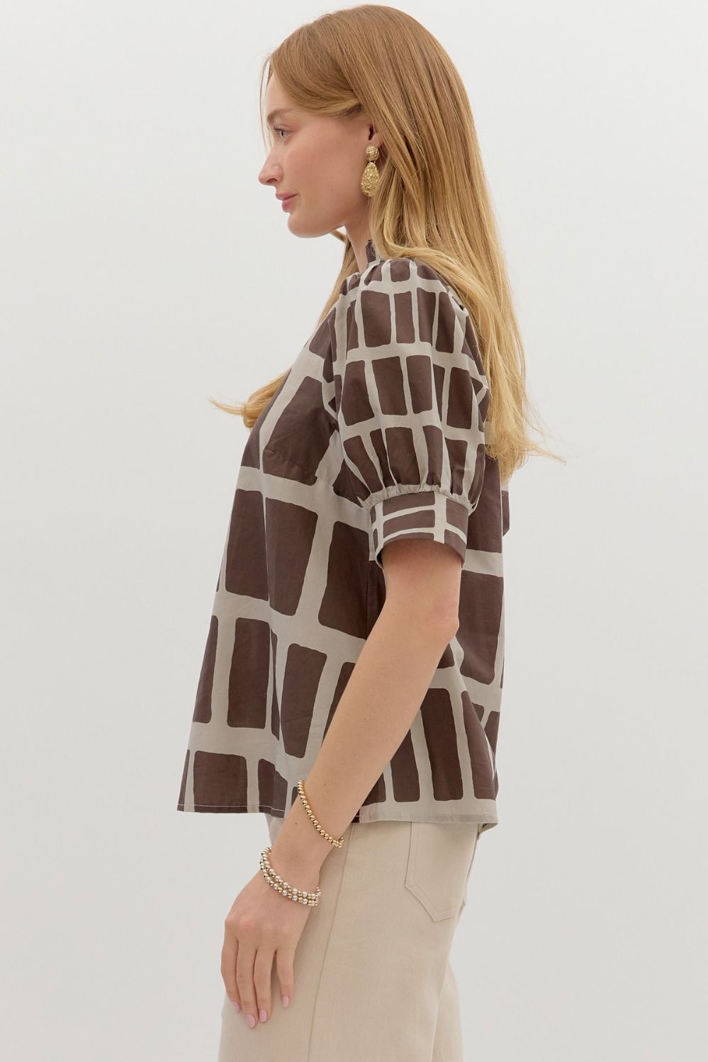 Abstract Print Pullover Top