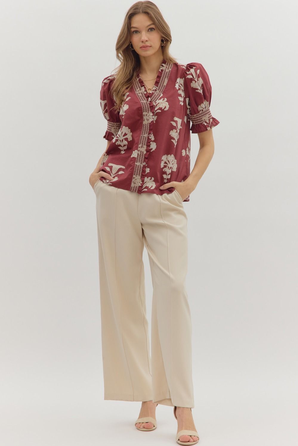 Floral Puff Sleeve Top