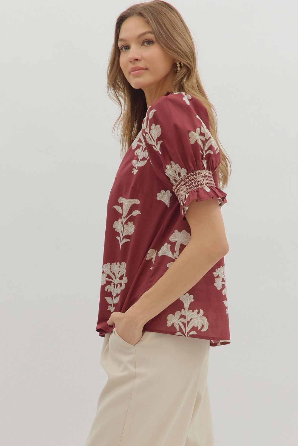 Floral Puff Sleeve Top