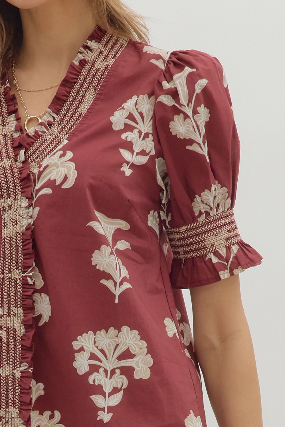 Floral Puff Sleeve Top