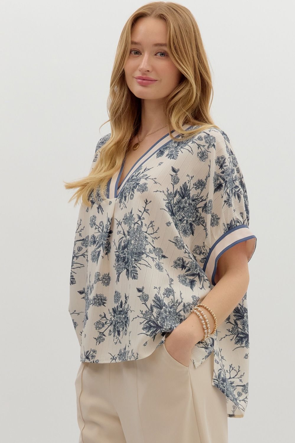Floral Dolman Sleeve Top