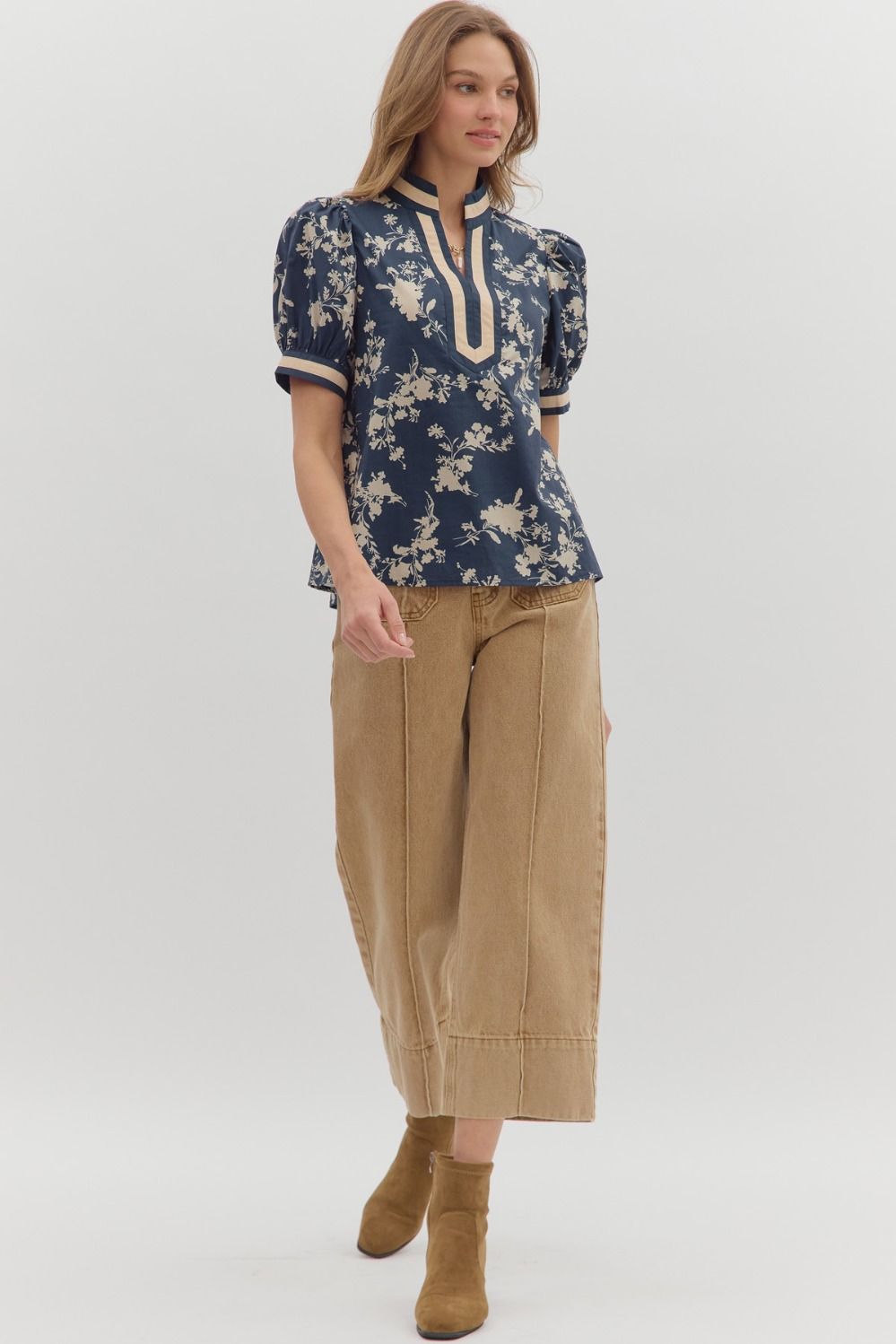 Midnight Blue Floral Top