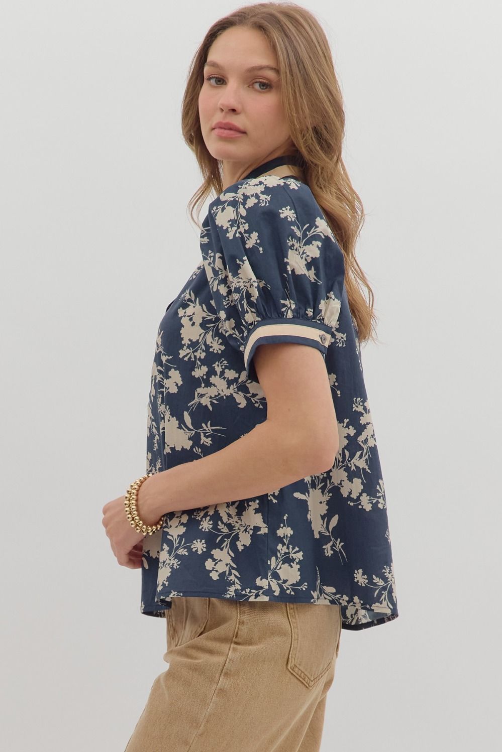 Midnight Blue Floral Top