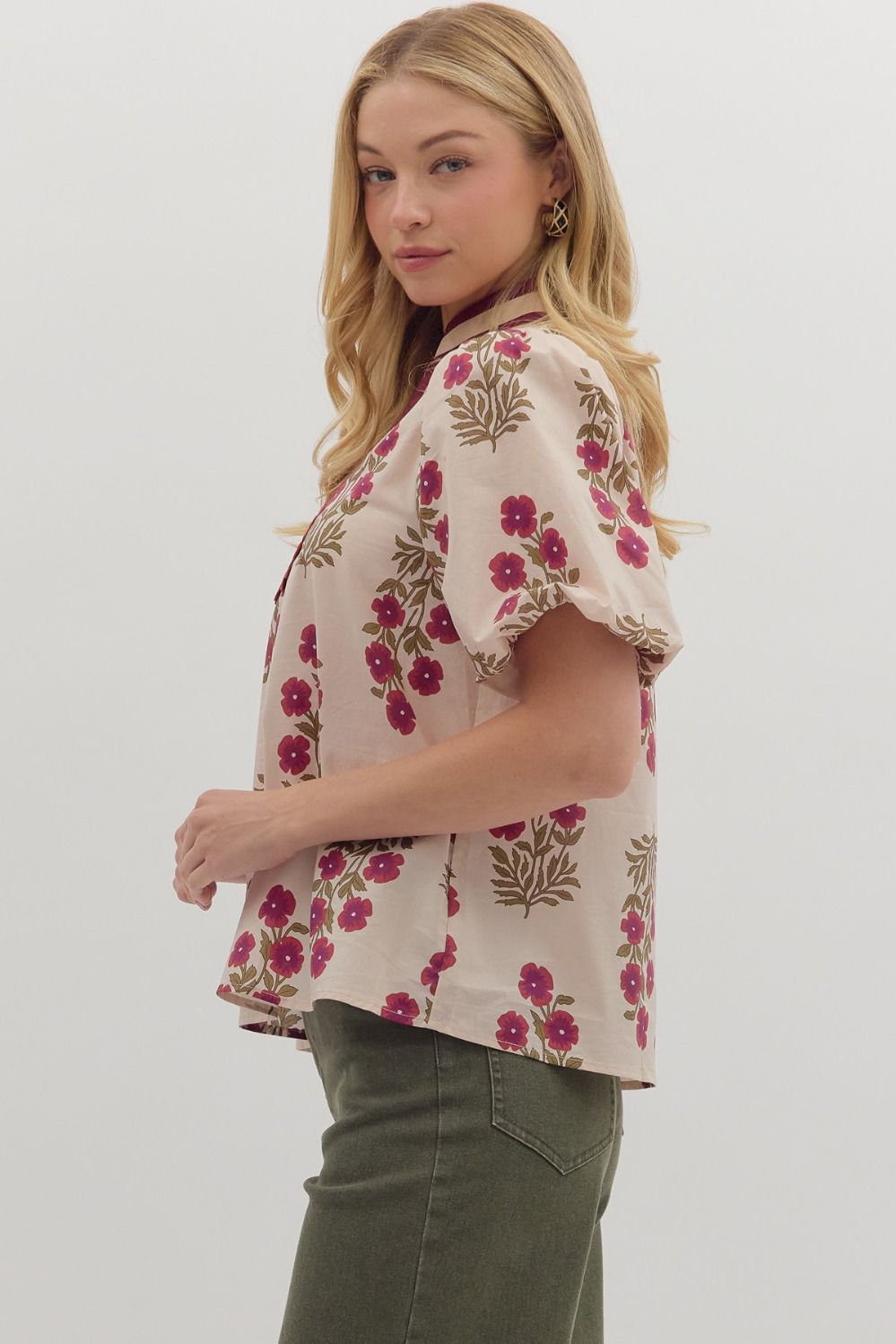 Floral V-neck Top