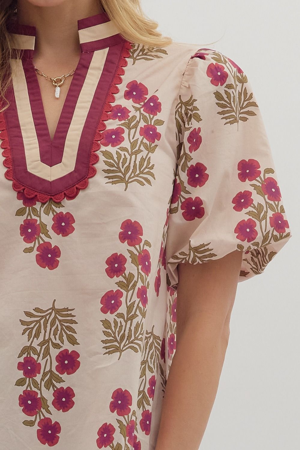 Floral V-neck Top