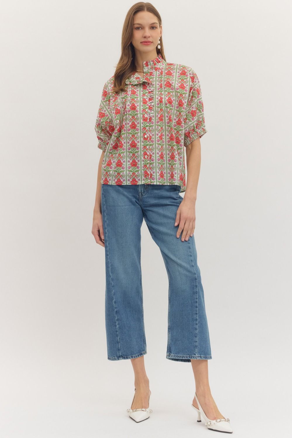 Floral Button Up Top
