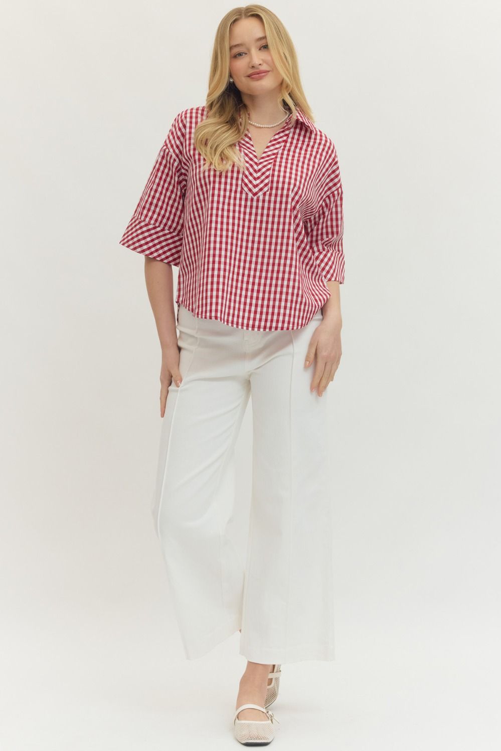 Red Gingham Top