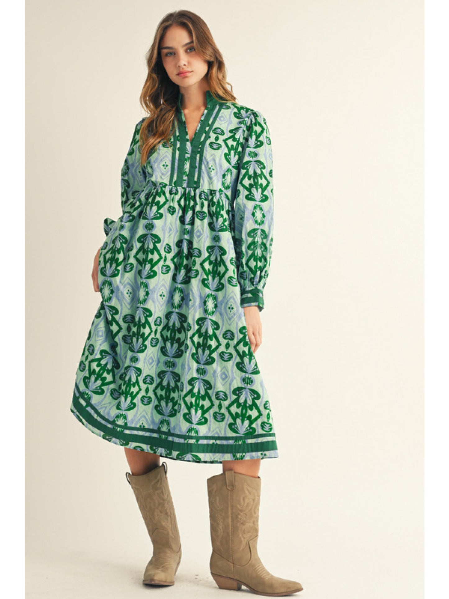 Geo Floral Midi Dress