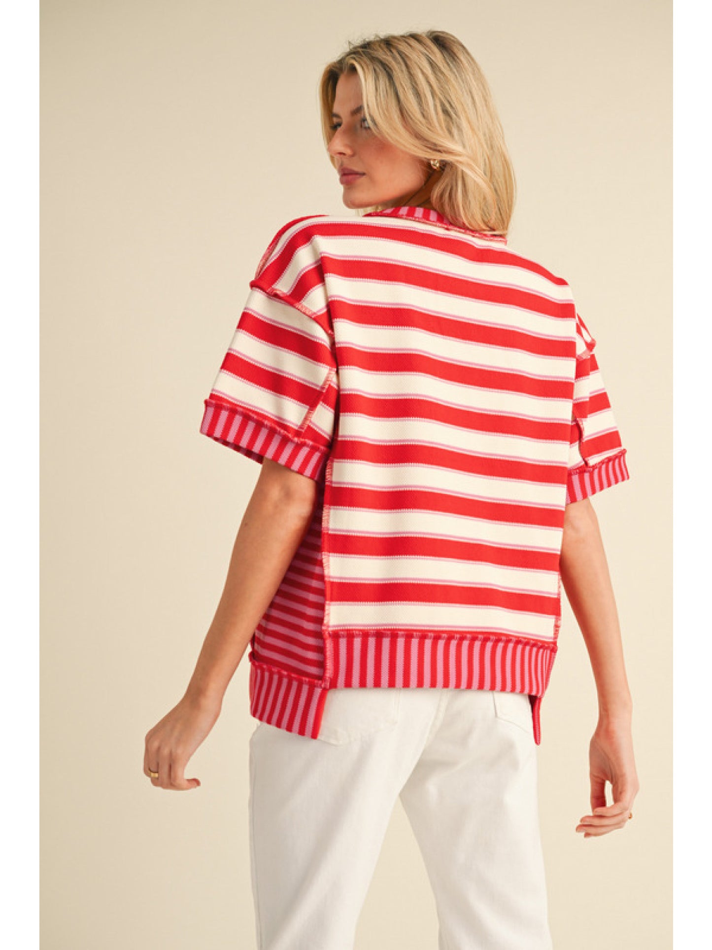 Contrasting Striped Pullover