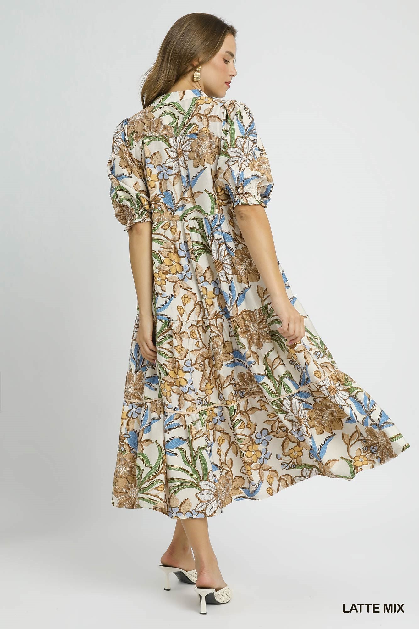 Floral Tiered Midi Dress