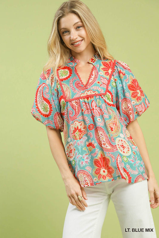 Paisley Print Blouse