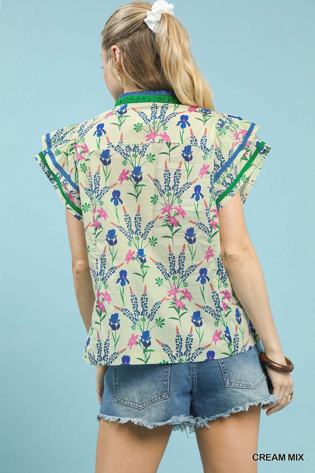 Mixed Floral Print Blouse