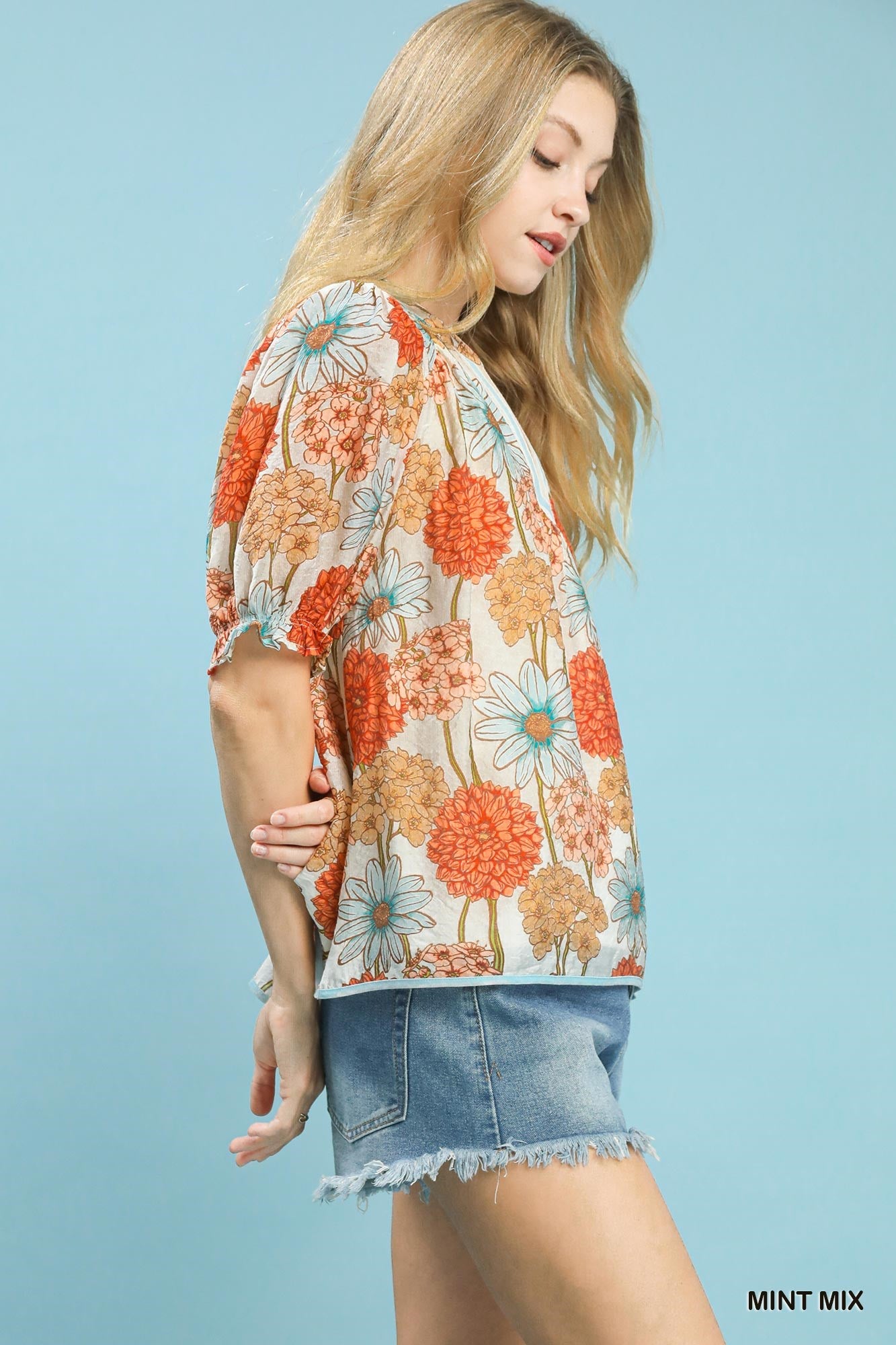 Floral Puff Sleeve Top