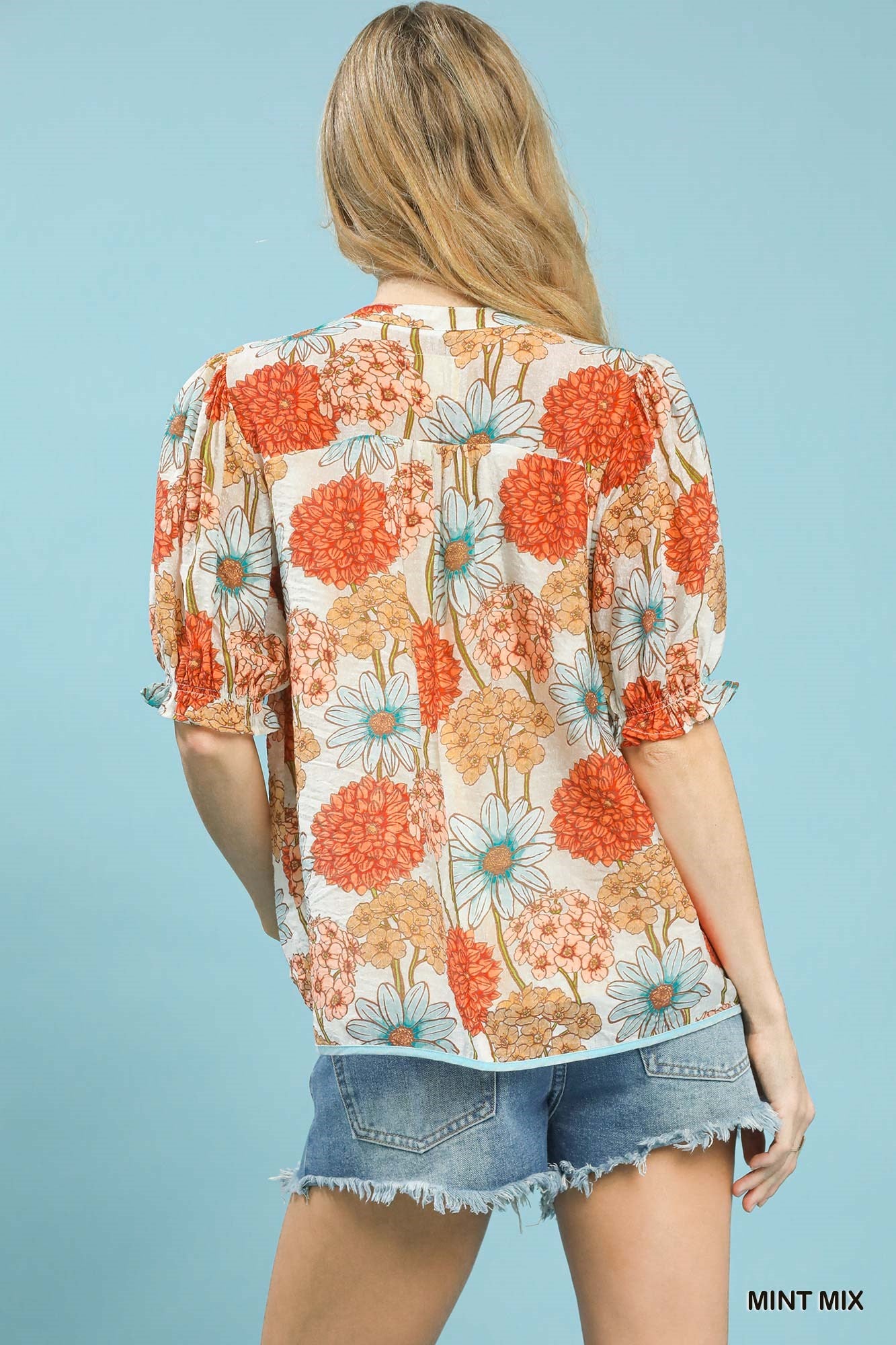 Floral Puff Sleeve Top