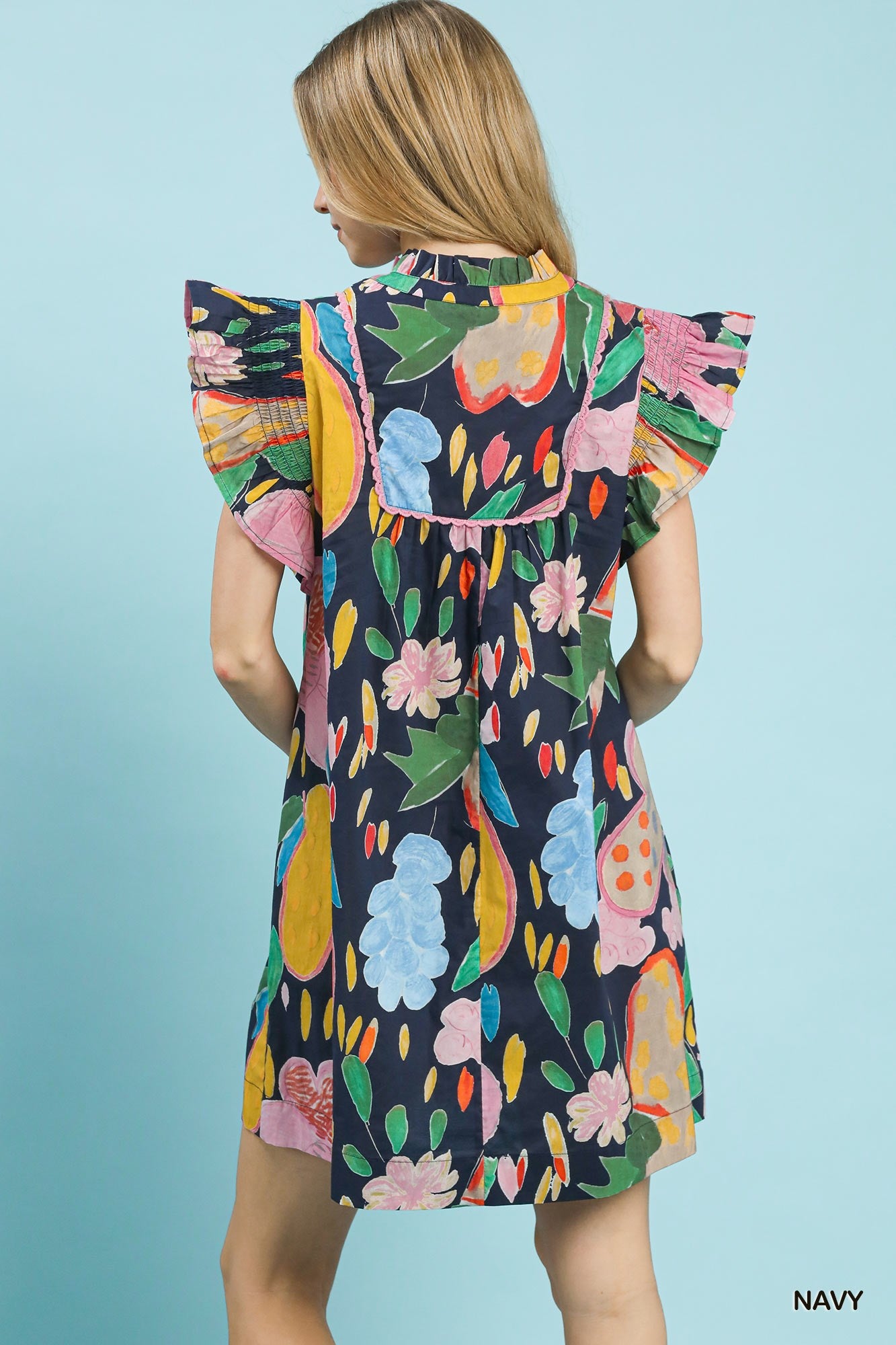 Abstract Floral Mini Dress