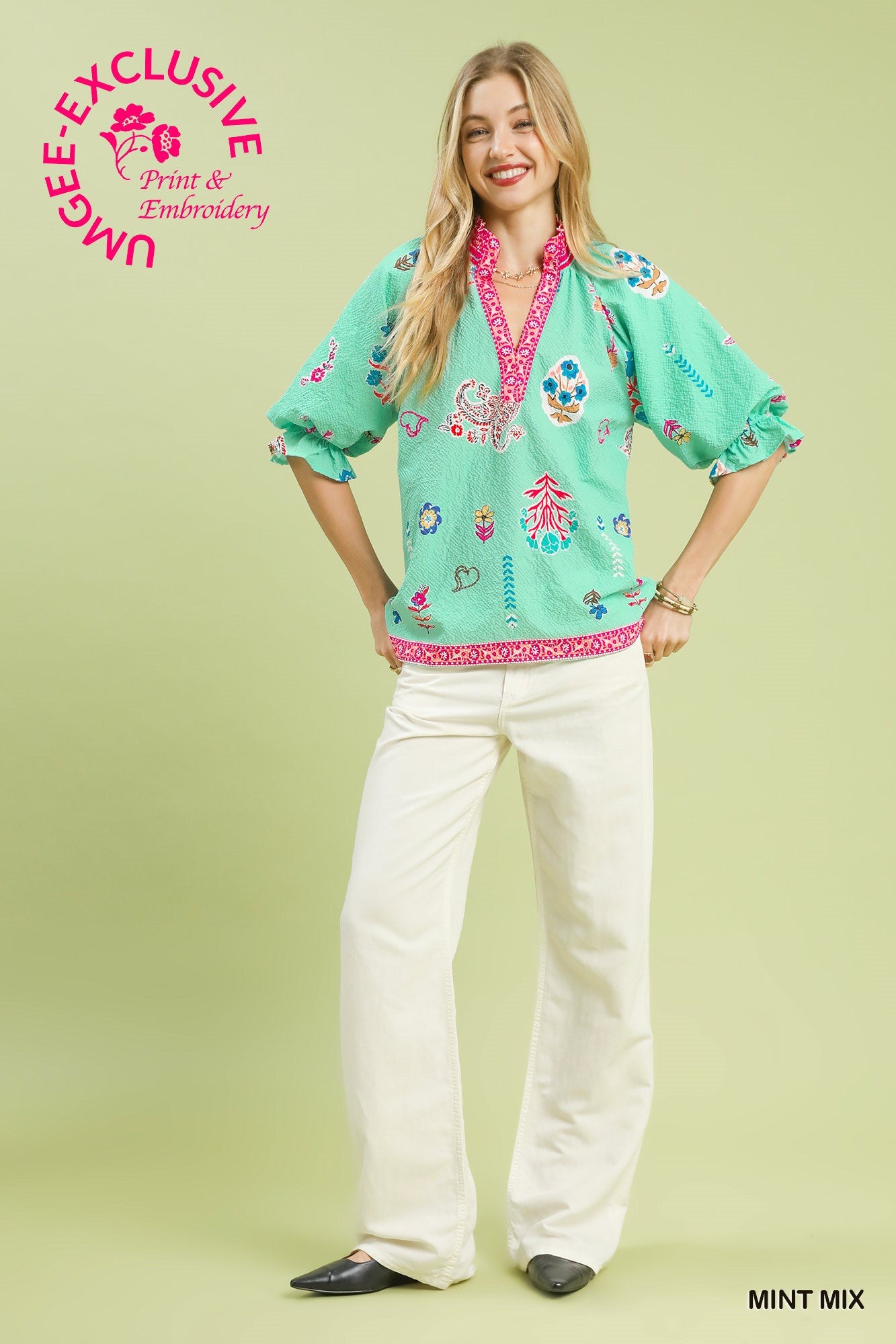 Floral Print V-neck Top