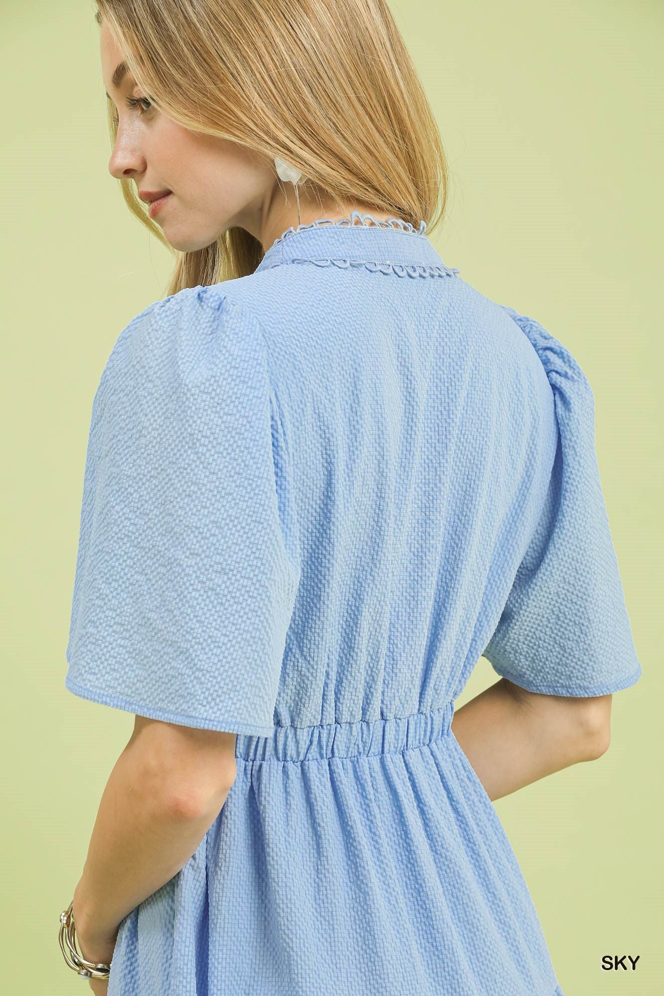 Textured Tiered Midi Dress