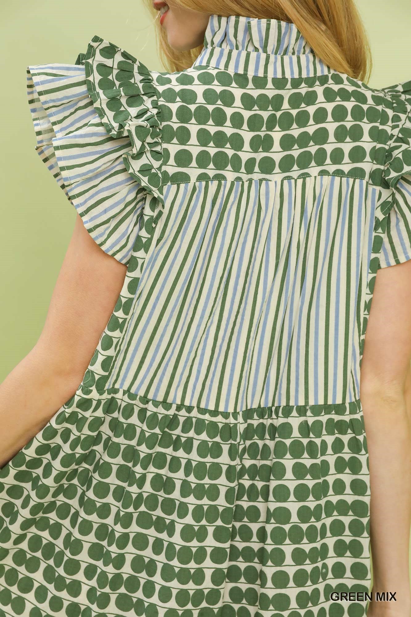 Mixed Pattern Mini Dress