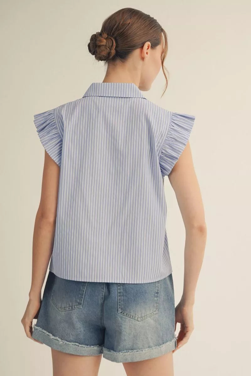 Ruffled Cap Sleeve Top