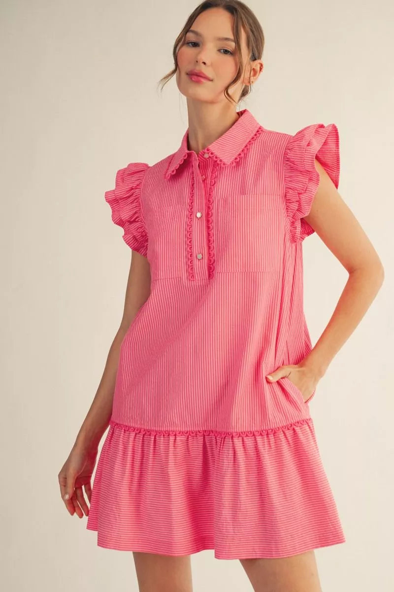 Ruffle Sleeve Dress